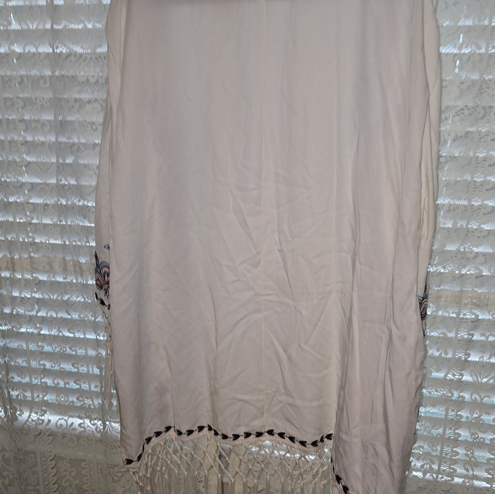 Ariat Embroidered Western White Kimono With Fringe Womens XXL - Picture 9 of 10